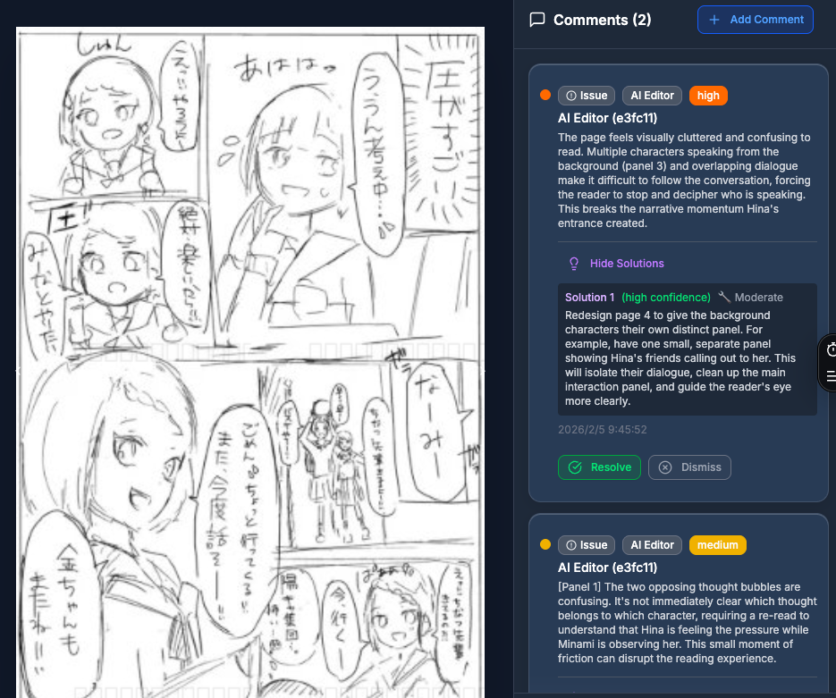 See strengths, issues, and specific improvements